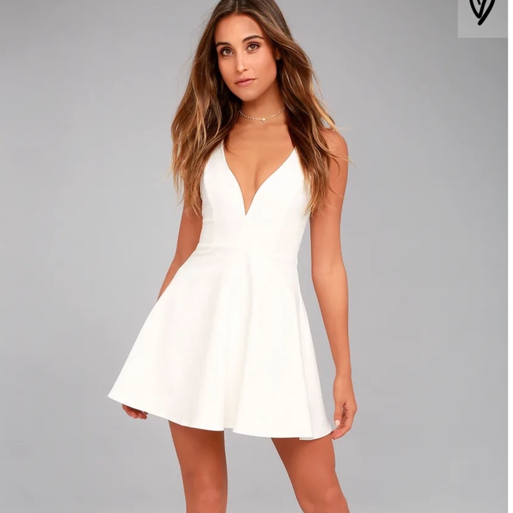 White skater dress